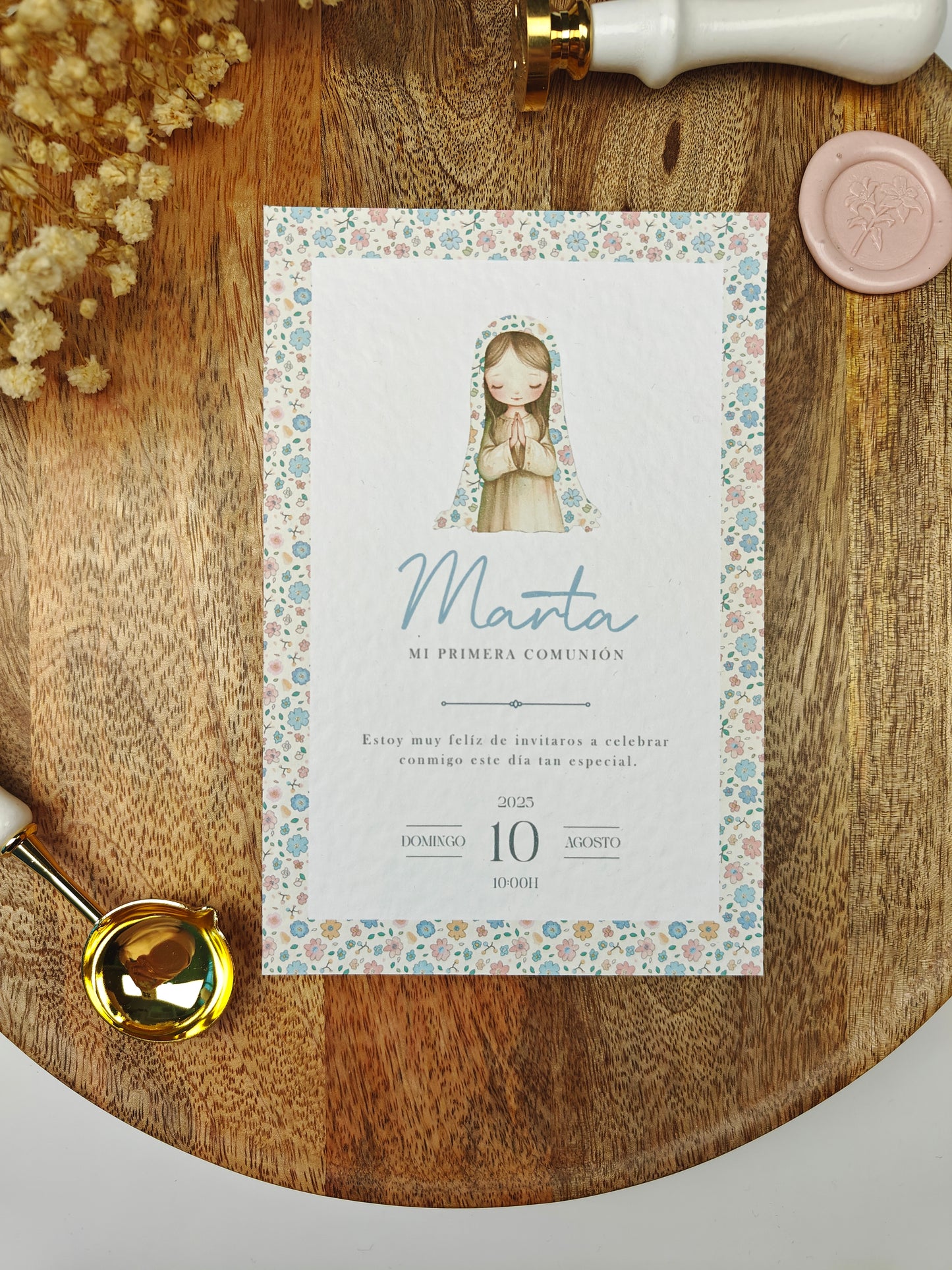 Invitación impresa personalizada Comunión COLECCIÓN VIRGENCITA (NEW)