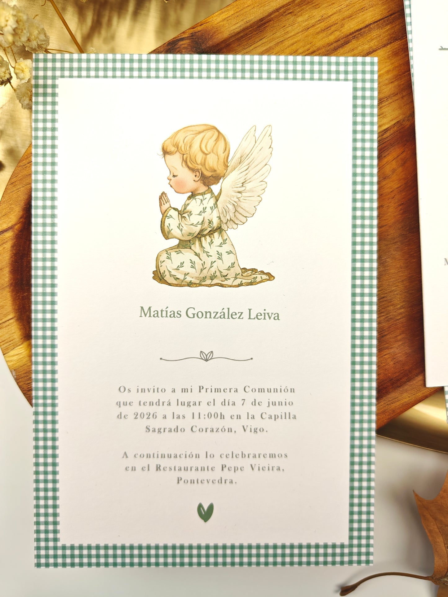 Invitación impresa personalizada Comunión COLECCIÓN ANGELITO NIÑO (NEW)