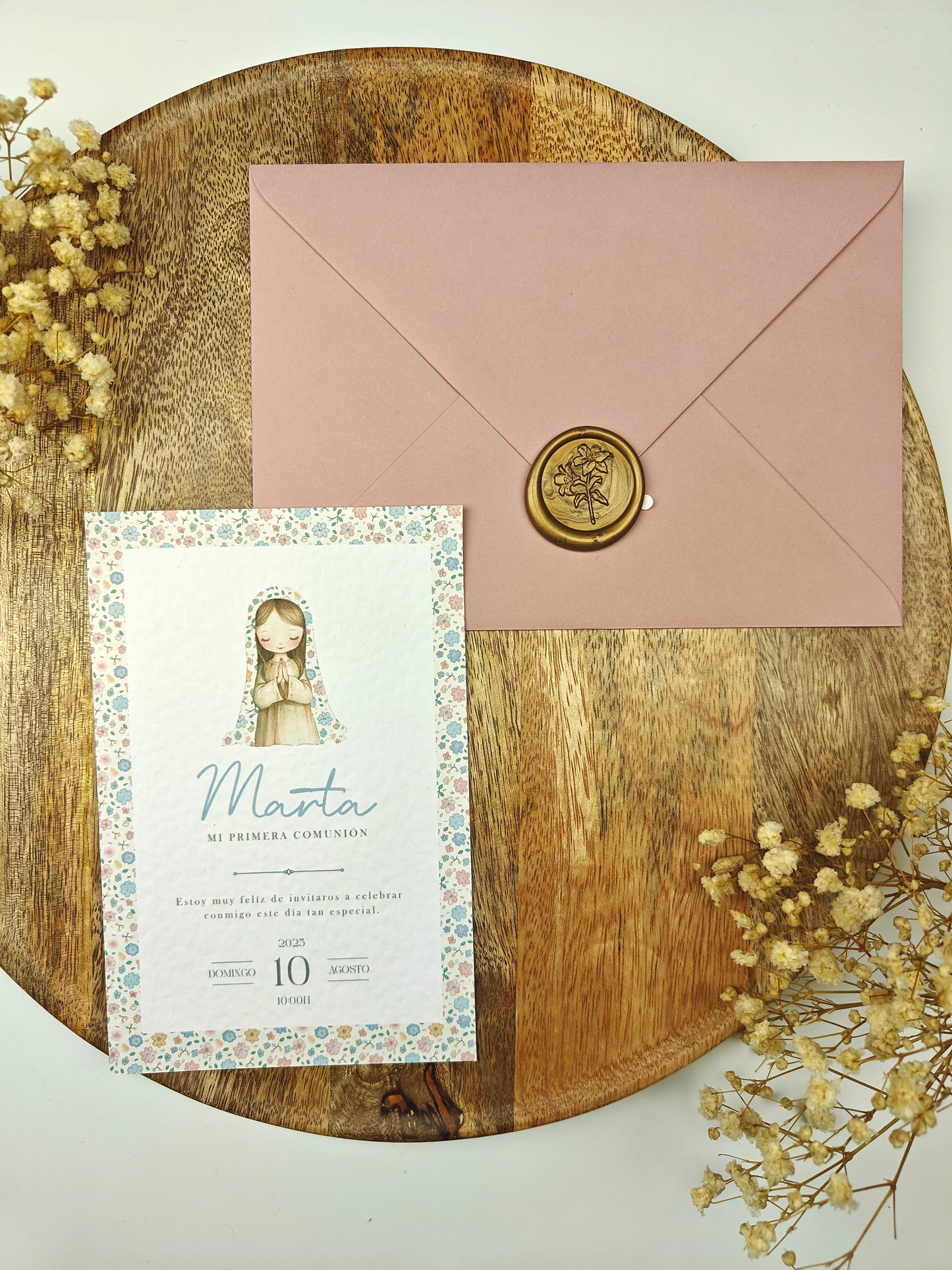 Invitación impresa personalizada Comunión COLECCIÓN VIRGENCITA (NEW)