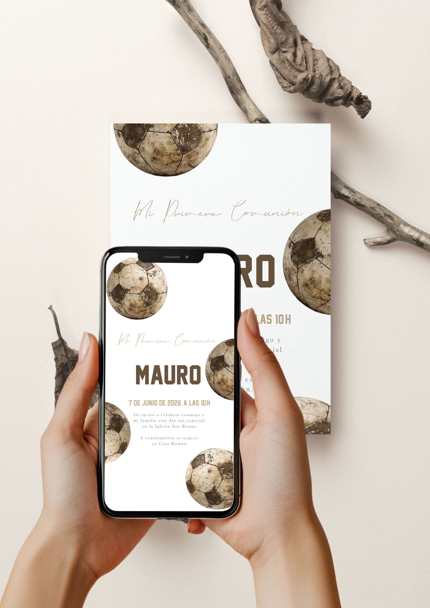 Invitación digital personalizada Comunión COLECCIÓN FUTBOL (NEW)