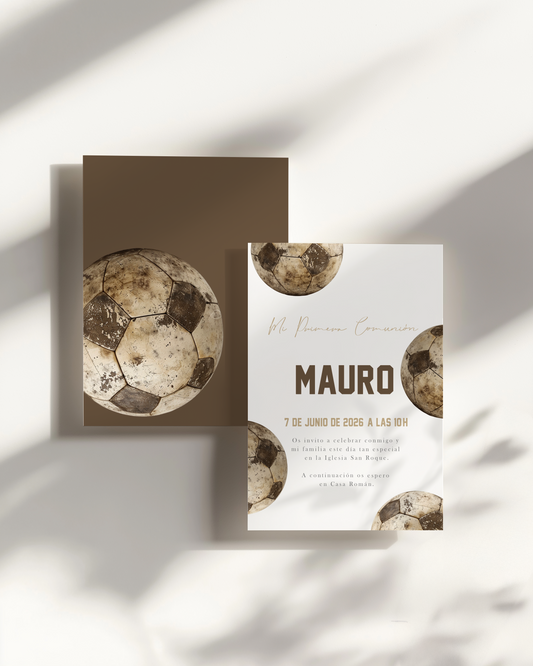 Invitación impresa personalizada Comunión COLECCIÓN FUTBOL (NEW)