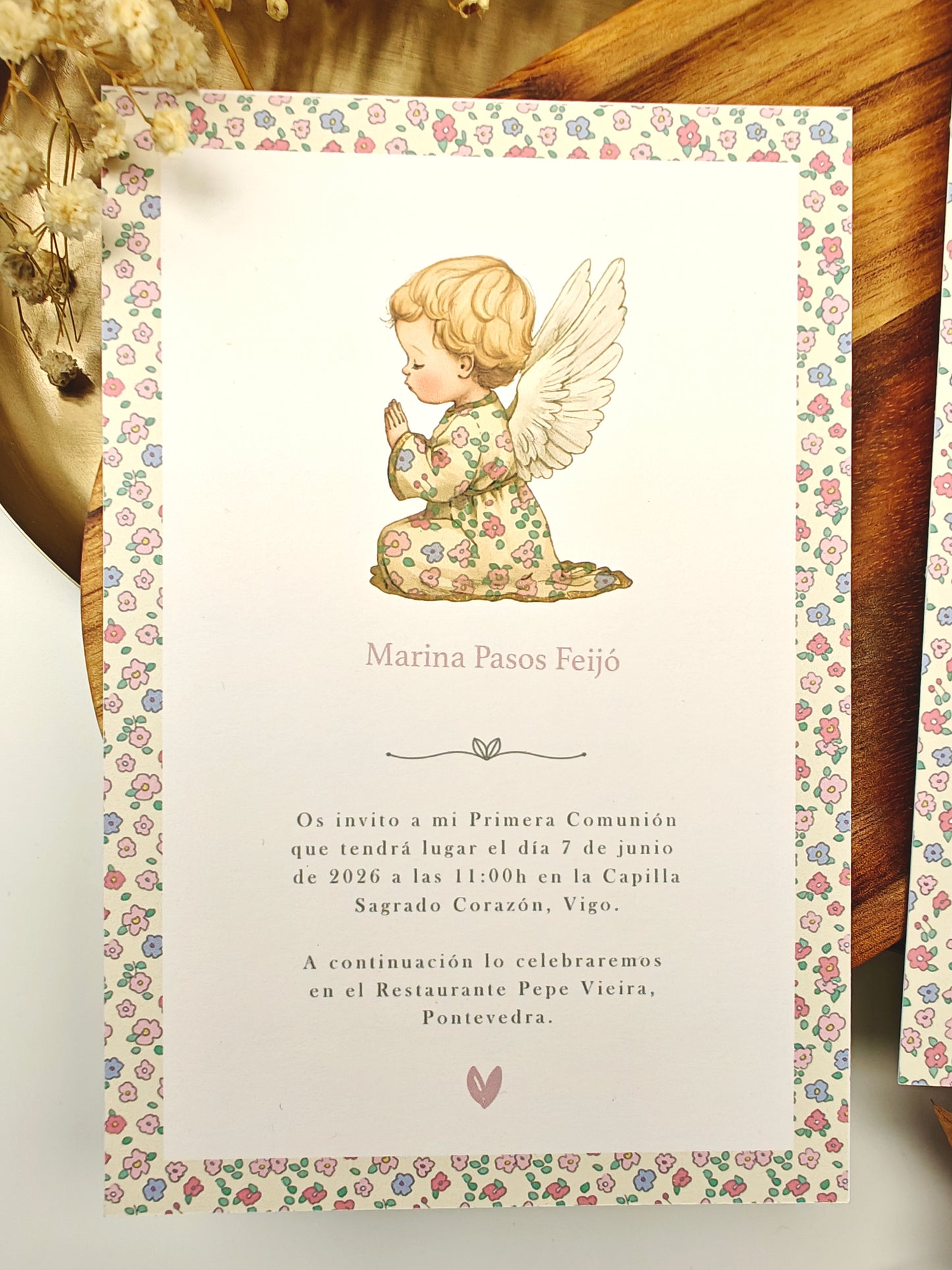 Invitación impresa personalizada Comunión COLECCIÓN ANGELITO NIÑA (NEW)
