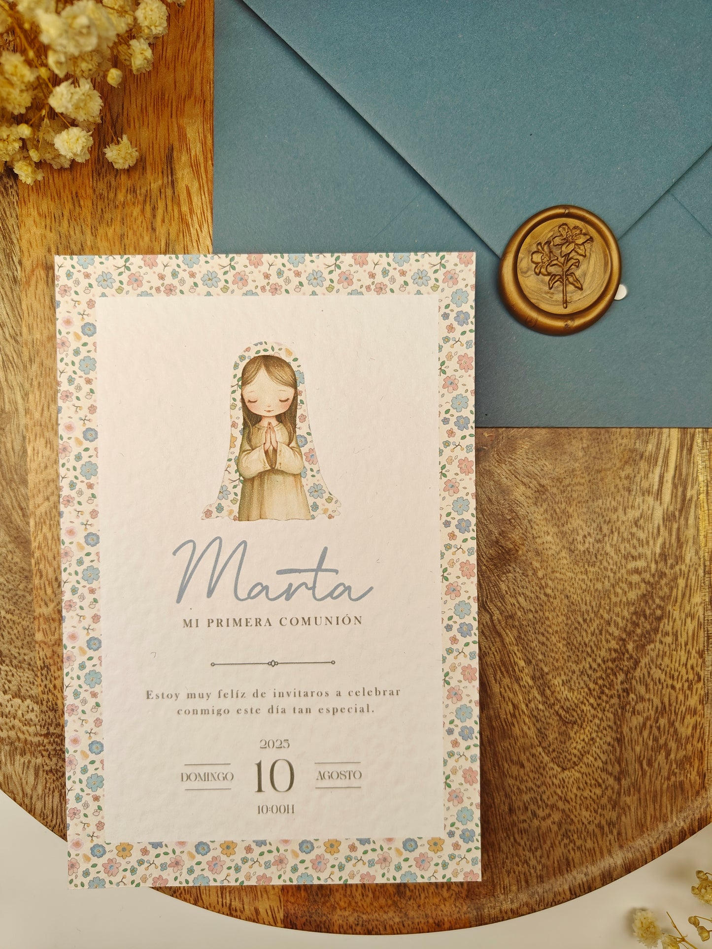Invitación impresa personalizada Comunión COLECCIÓN VIRGENCITA (NEW)