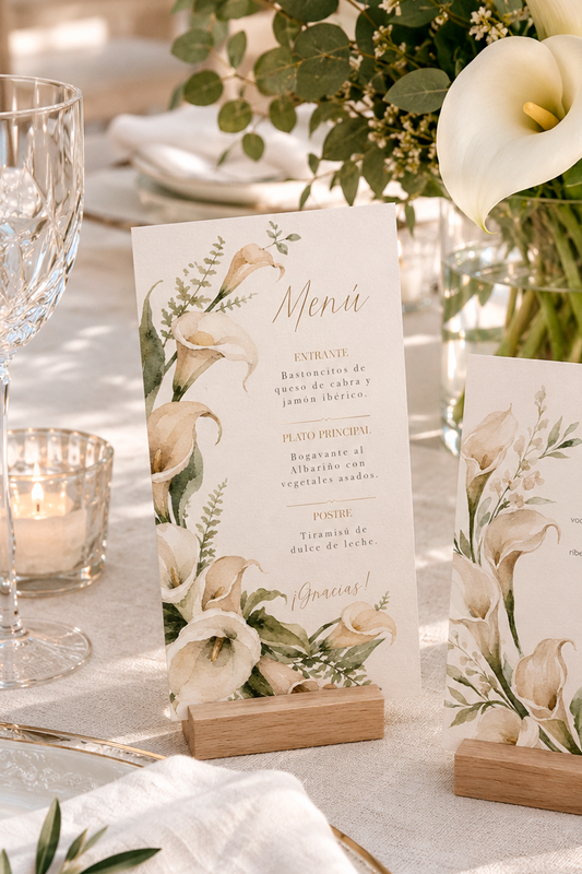 MENÚ MESA BODA / COLECCIÓN CALAS