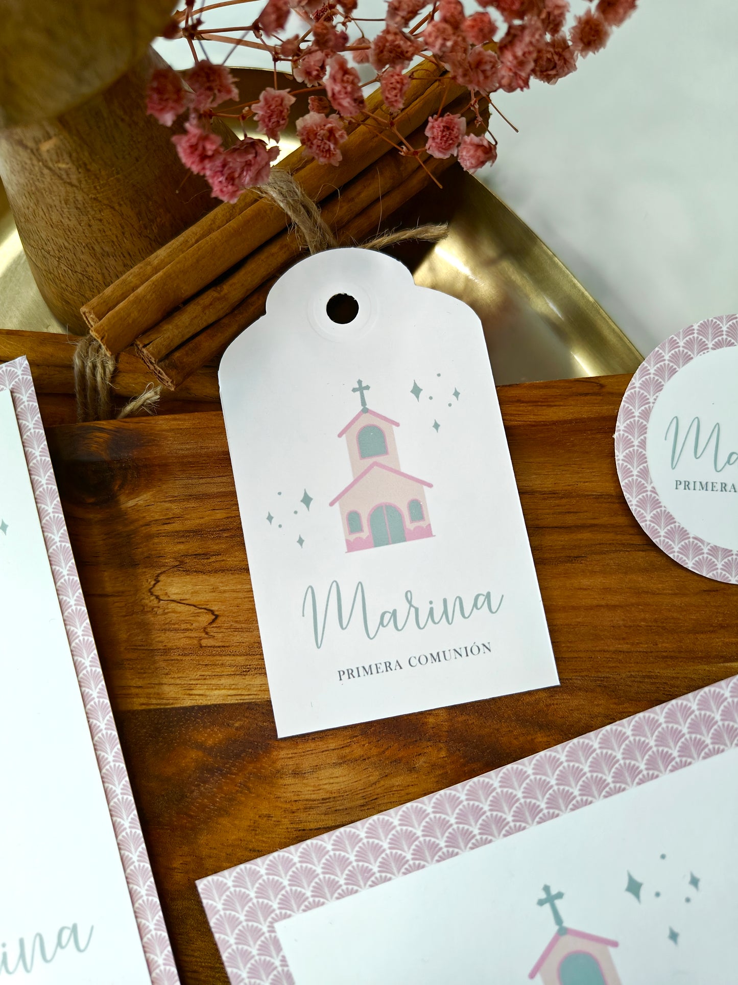 Pack x 15 Etiquetas personalizadas Comunión COLECCIÓN IMAGINE CAPILLA