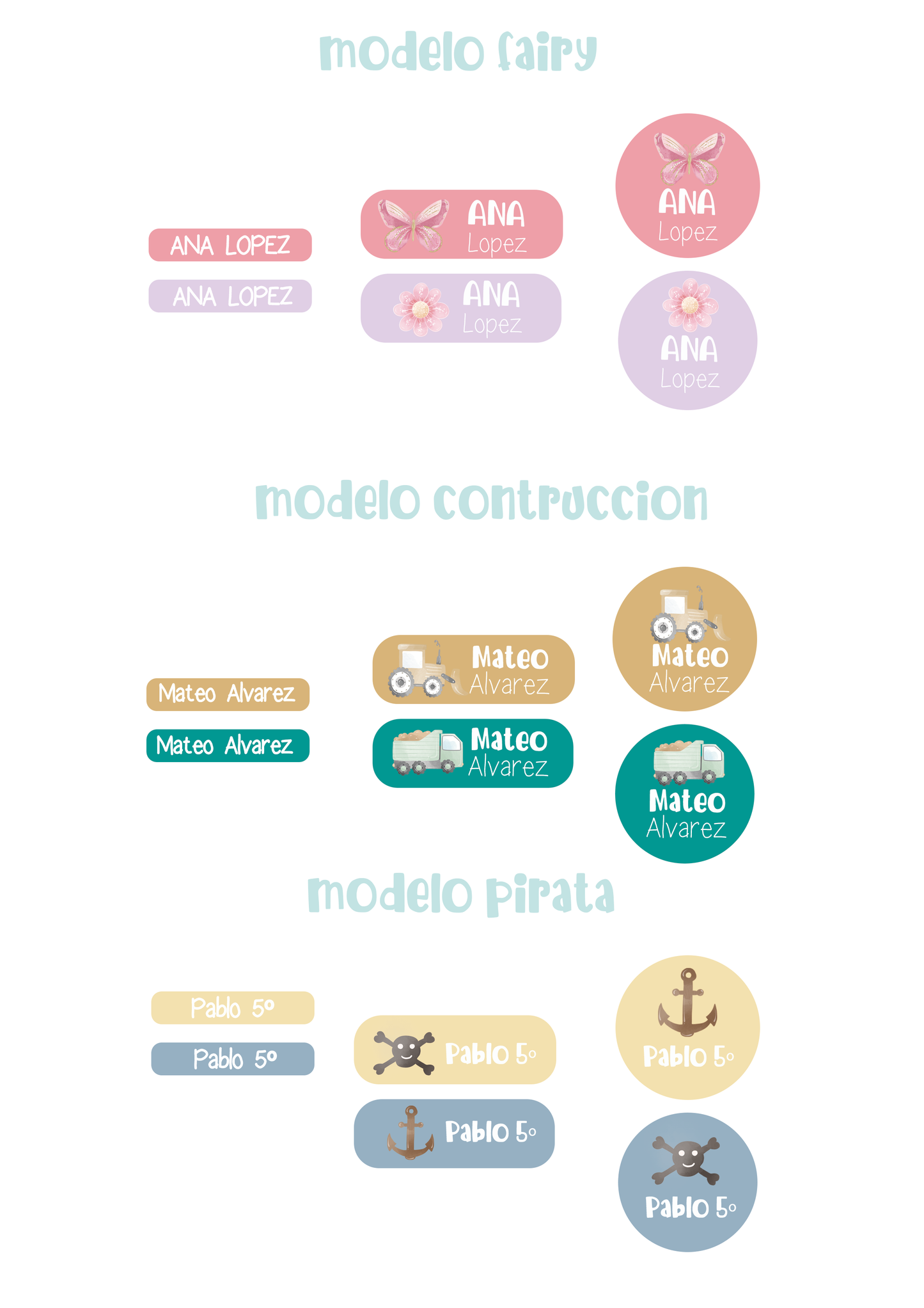 Etiquetas escolares Waterproof Vuelta al colegio