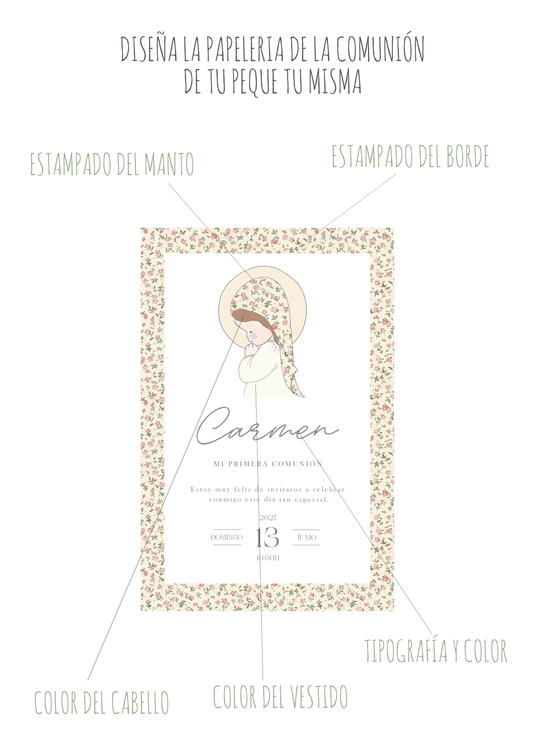 invitaciones impresas (Mi Comunión, mi diseño)