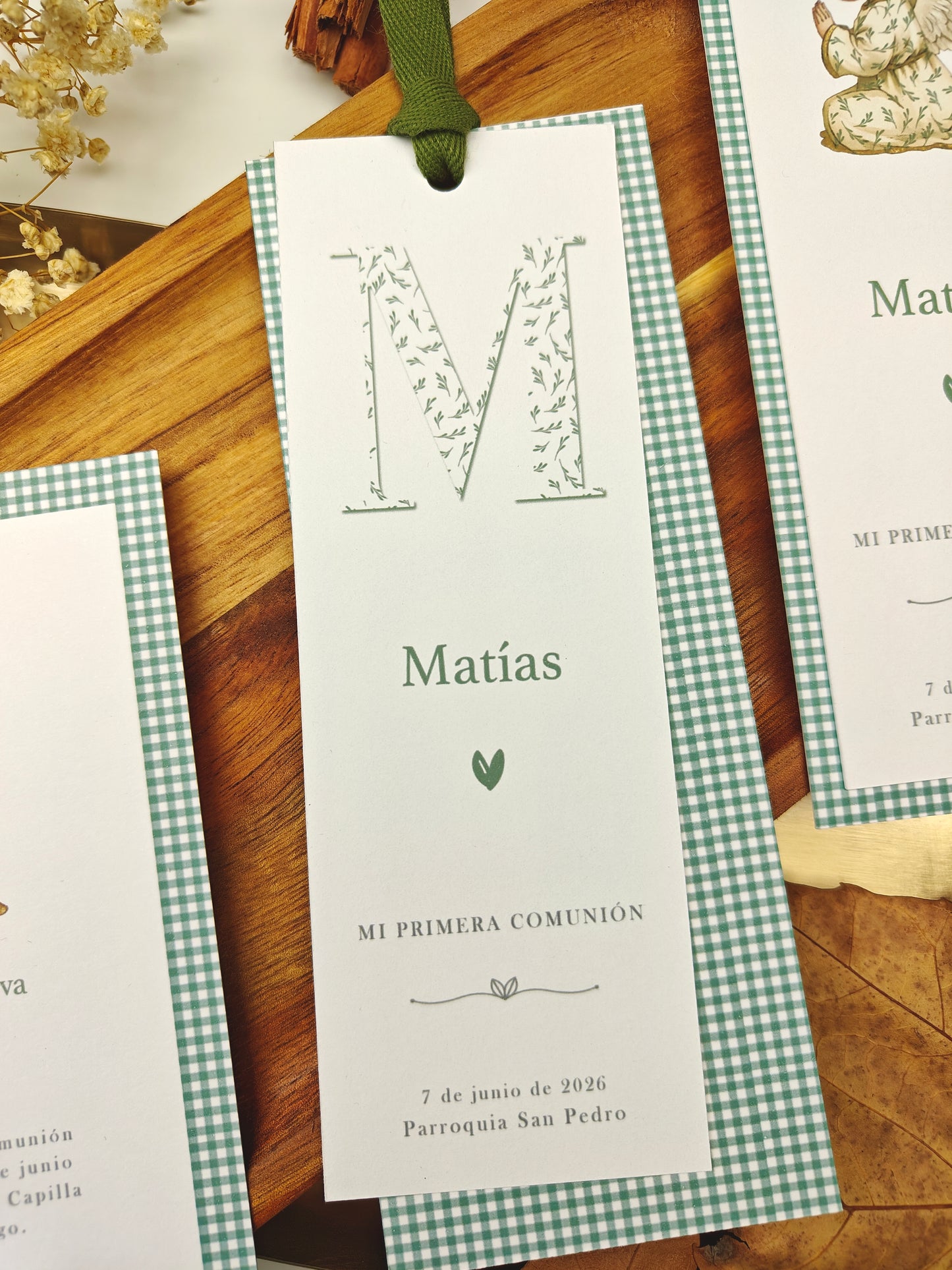 Recordatorio / Punto de libro personalizado Comunión COLECCIÓN ANGELITO NIÑO (NEW)