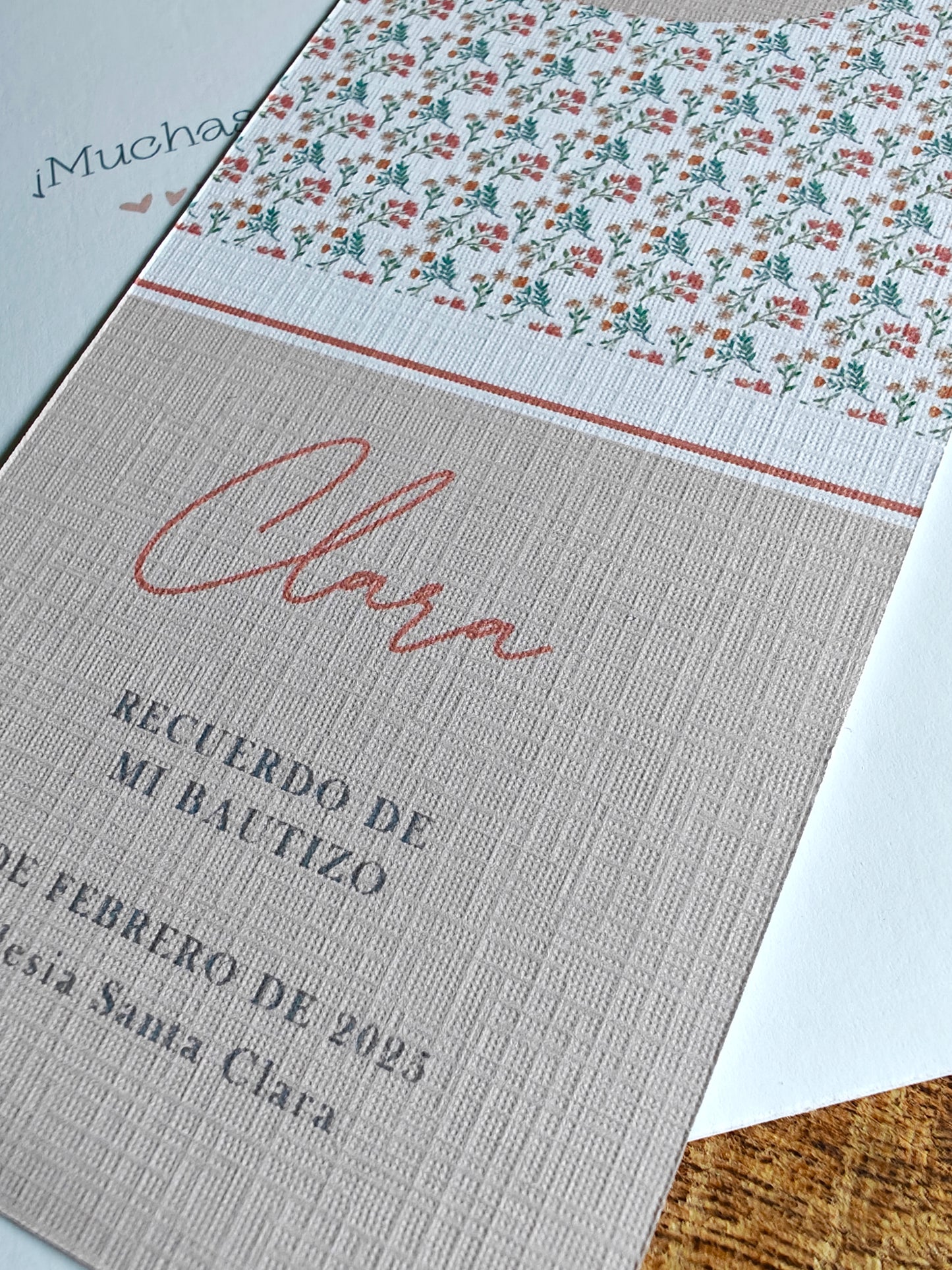Recordatorio / Punta de libro personalizado Bautizo COLECCIÓN BABY GIRL