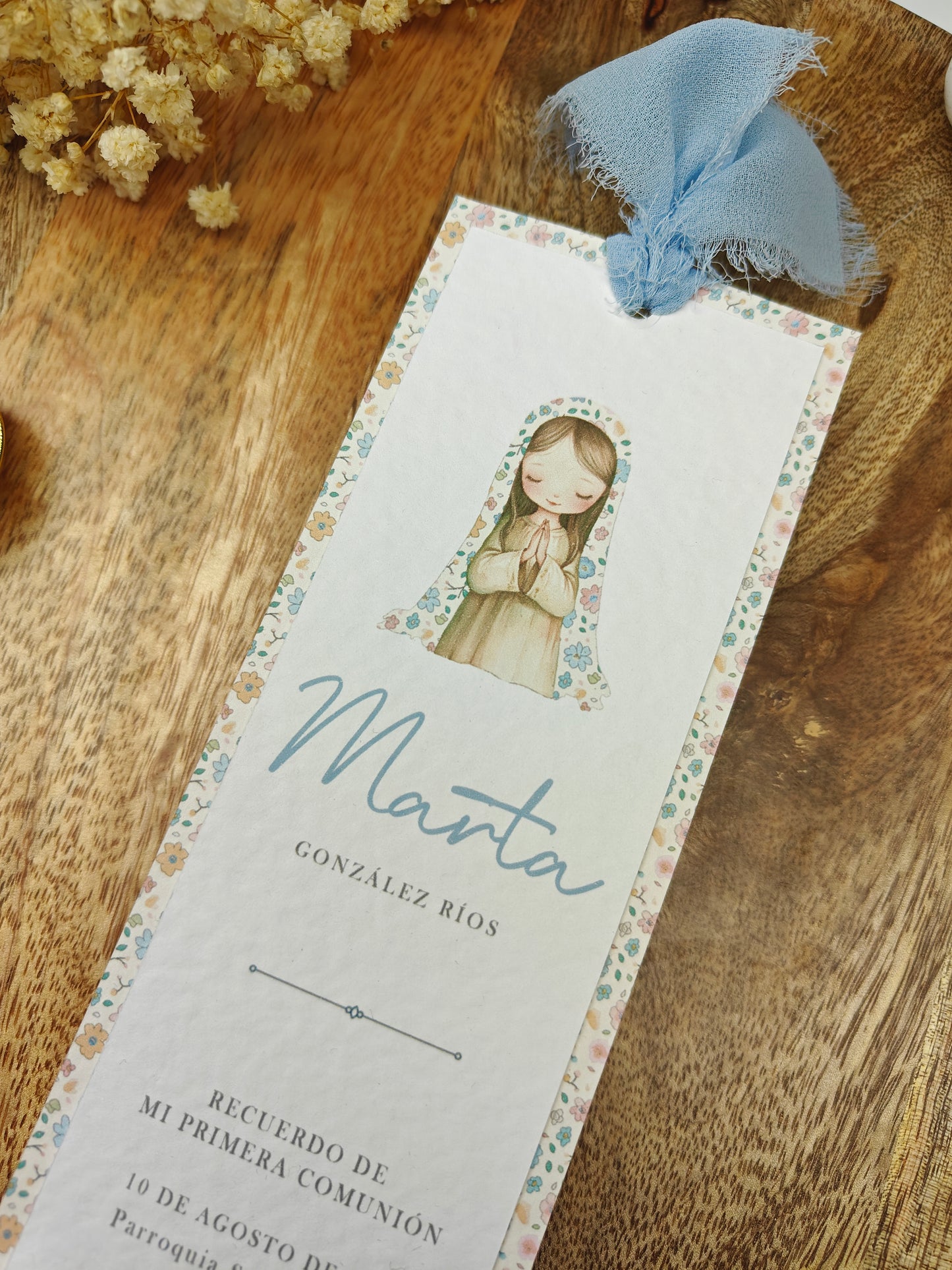 Recordatorio / Punto de libro personalizado Comunión COLECCIÓN VIRGENCITA (NEW)