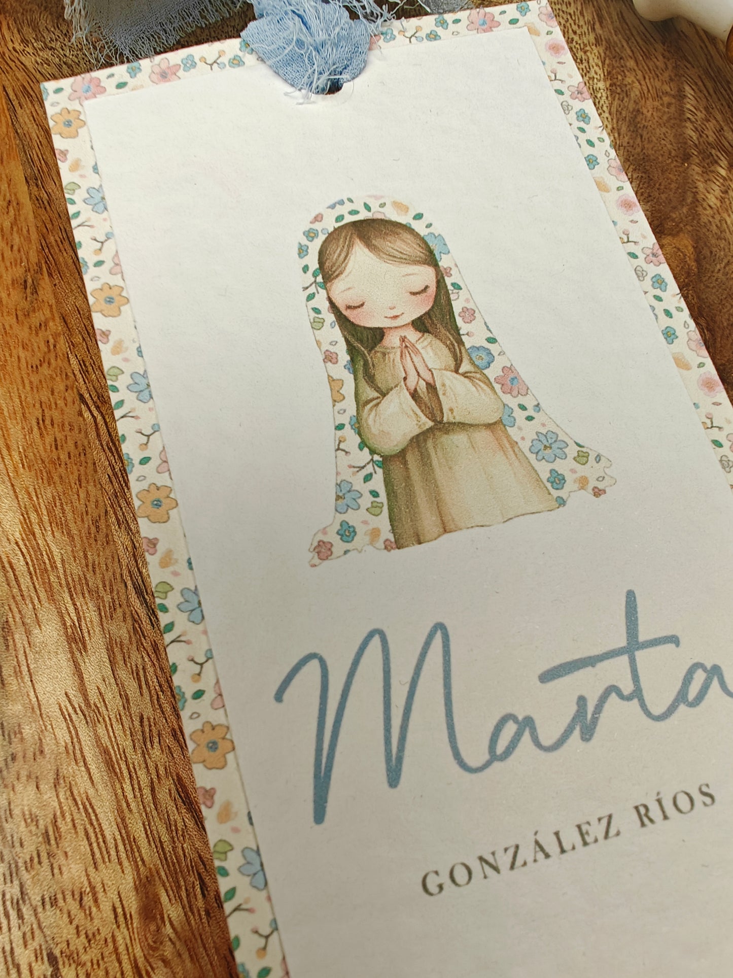 Recordatorio / Punto de libro personalizado Comunión COLECCIÓN VIRGENCITA (NEW)