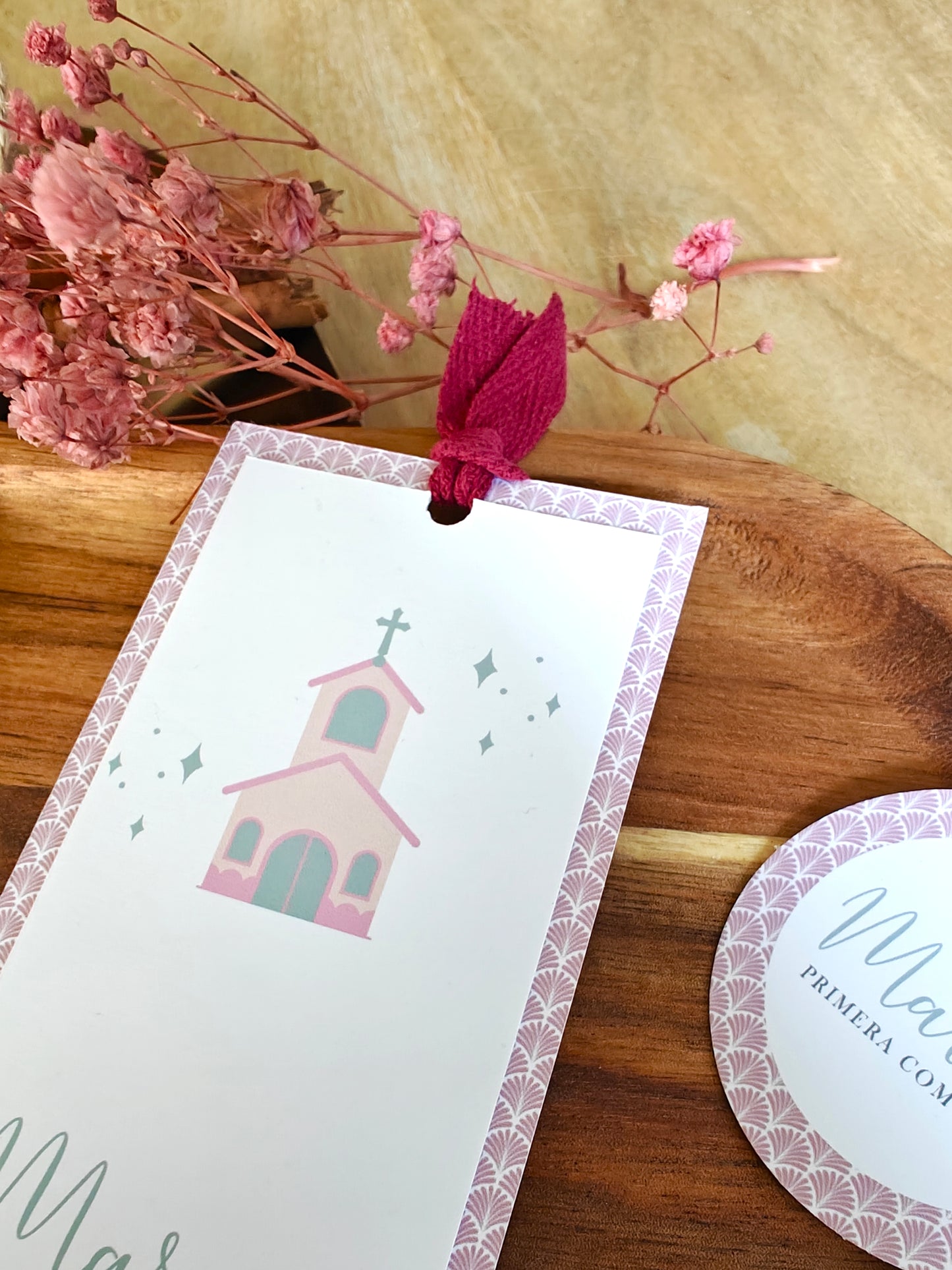 Recordatorio / Punta de libro personalizado Comunión COLECCIÓN IMAGINE CAPILLA