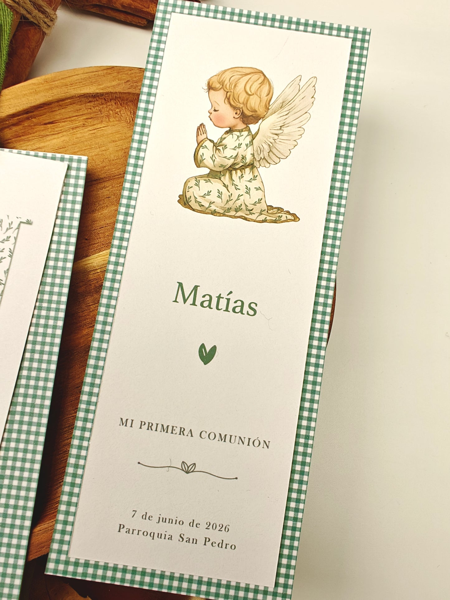 Recordatorio / Punto de libro personalizado Comunión COLECCIÓN ANGELITO NIÑO (NEW)
