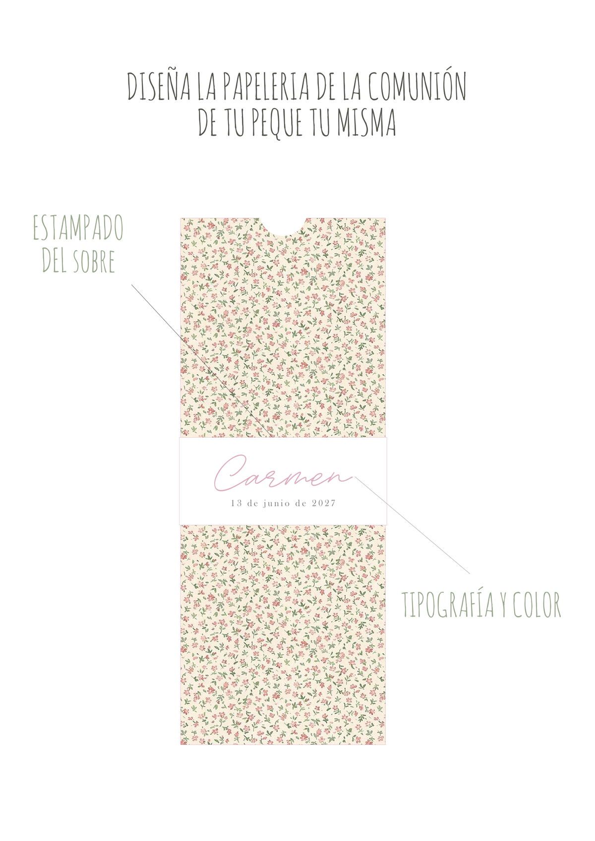 Sobres para recordatorios COLECCIÓN MI COMUNIÓN MI DISEÑO