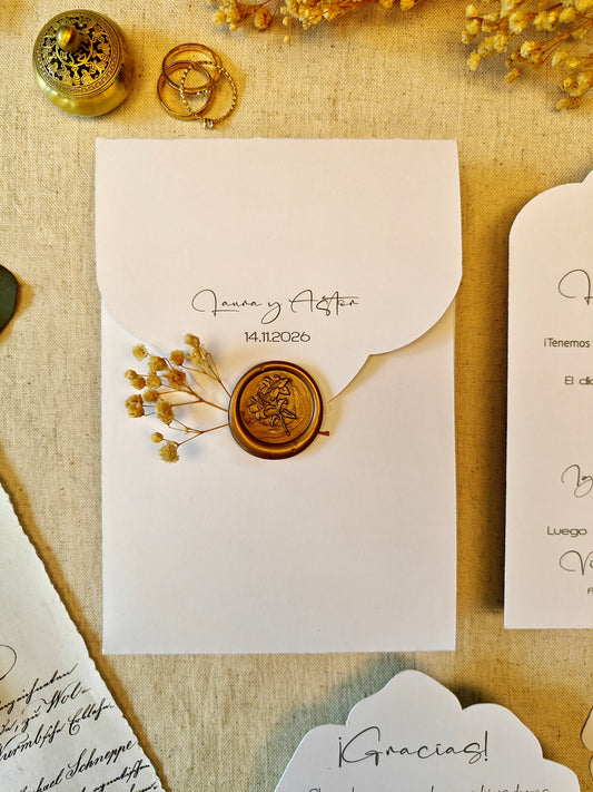 SOBRE HECHO A MANO BODA /  COLECCIÓN FLORAL MANAROLA
