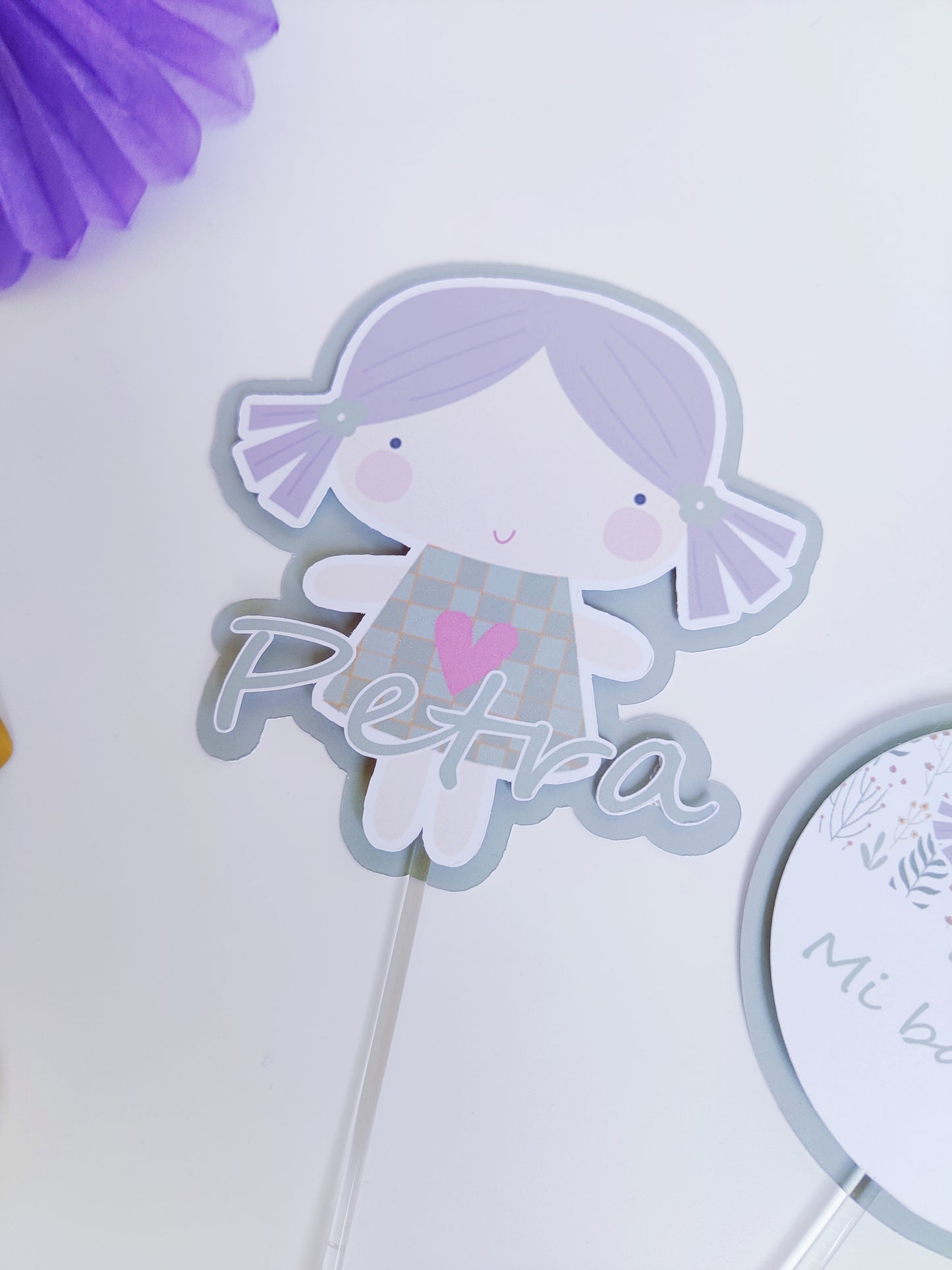 Topper tarta x2 personalizados Bautizo